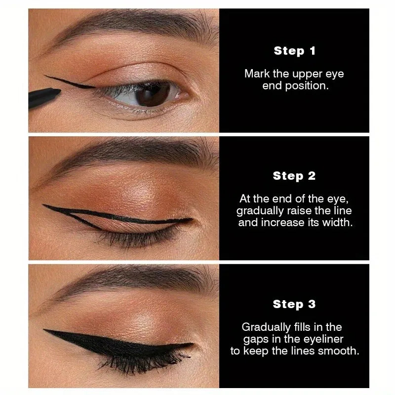 5PCS Waterproof Black Eyeliner Gel Pencil Lasting Natural Easy Wear Matte Quick Drying Non-Smudge Eye Liner Gel Pen Makeup Zpaxo