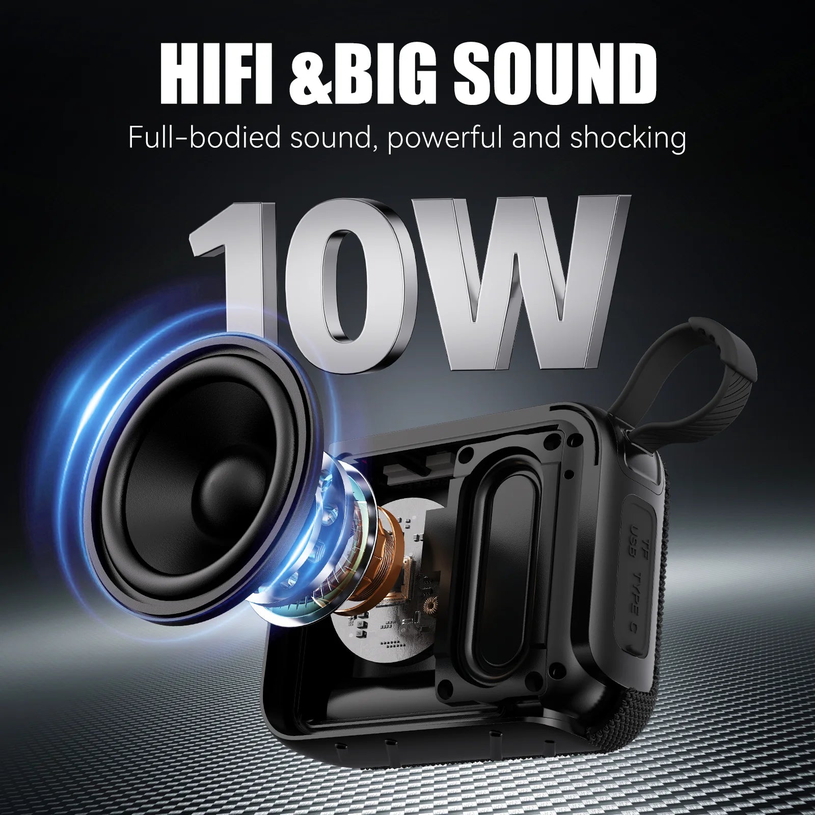 Bluetooth Speakers TWS 10W Enhanced Bass Portable Outdoor Wireless