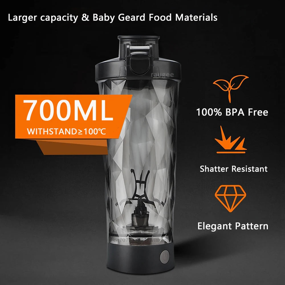 Electric Protein Shaker Bottle Automatic Mixing Cup USB Rechargeable