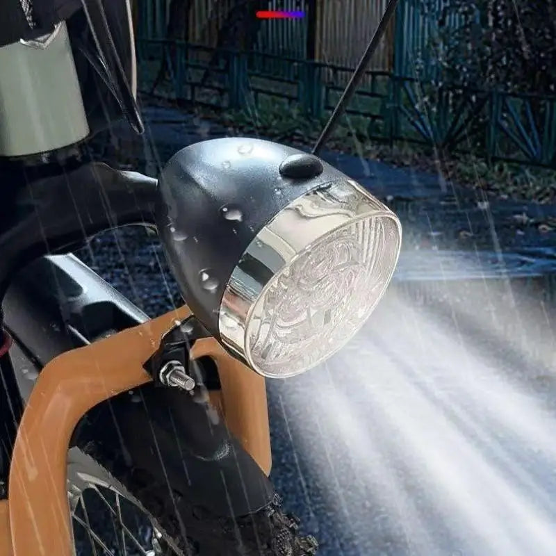 Vintage 3-LED Bicycle Headlight – Retro Bike Front Light