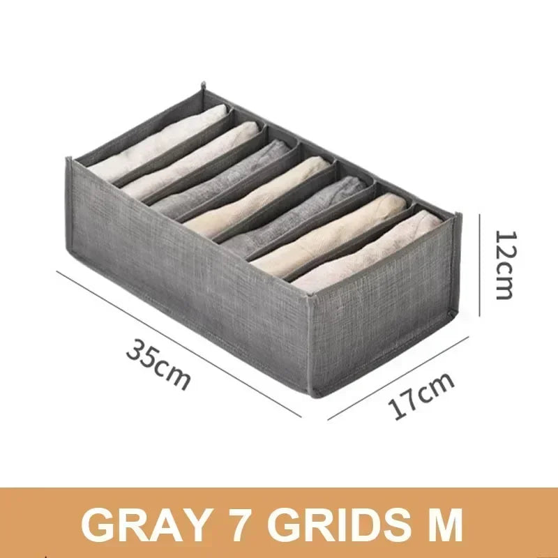 Foldable Underwear Storage Box Translucent Foldable Panty Drawer Organizer Bra Organizer Breathable Mesh Bag For Wardrobe Zpaxo grey 7 girds M