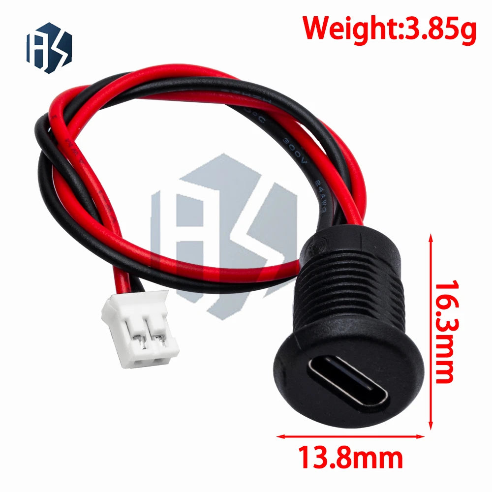 USB Type-c Female Connector Waterproof Snap-lock Board-mount Zpaxo