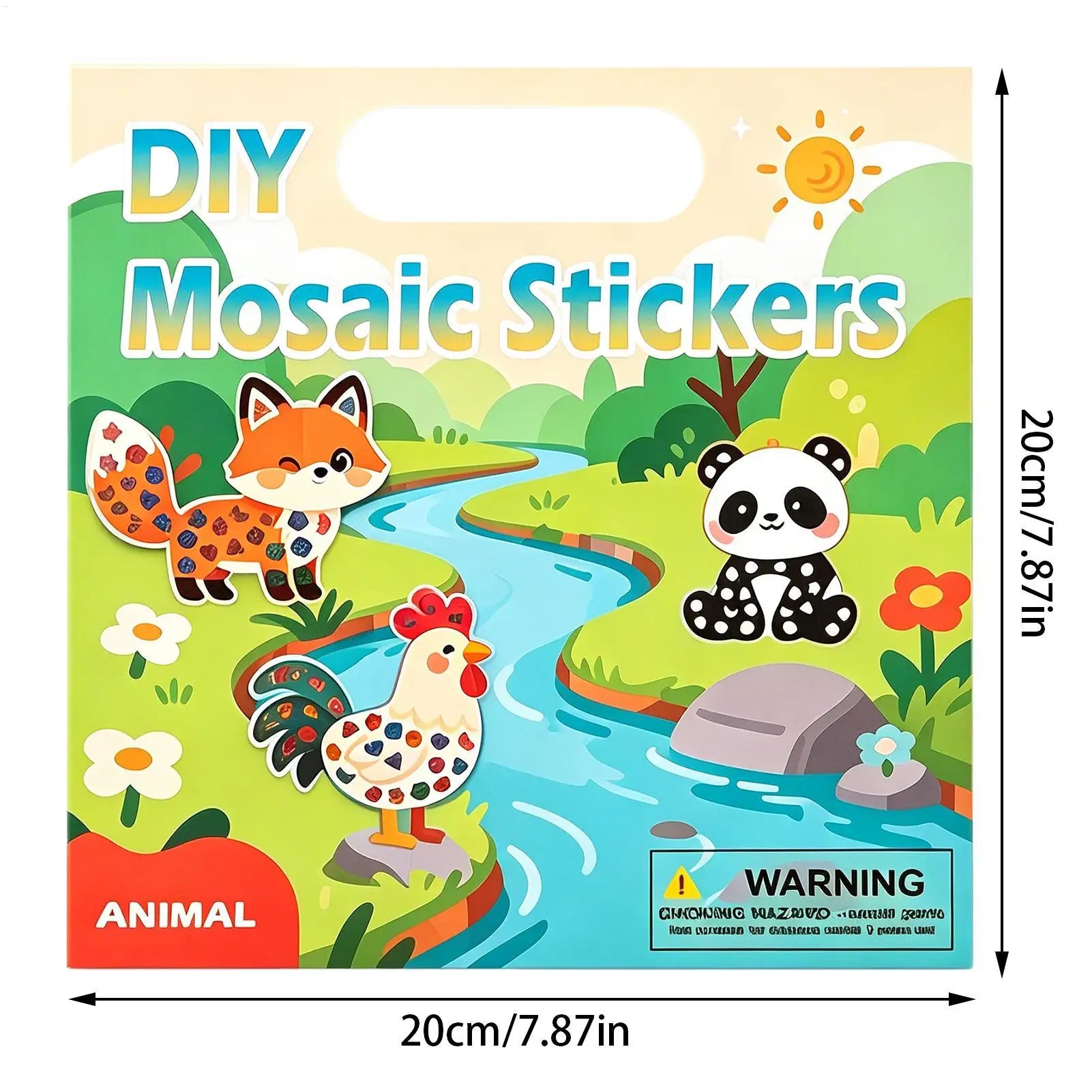 Cute Stickers For Kids 2-in-1 Funny DIY Mosaic Learning Craft Kits Cute Animal Stickers Coloring Set For Boys Girls Home Bedroom Zpaxo