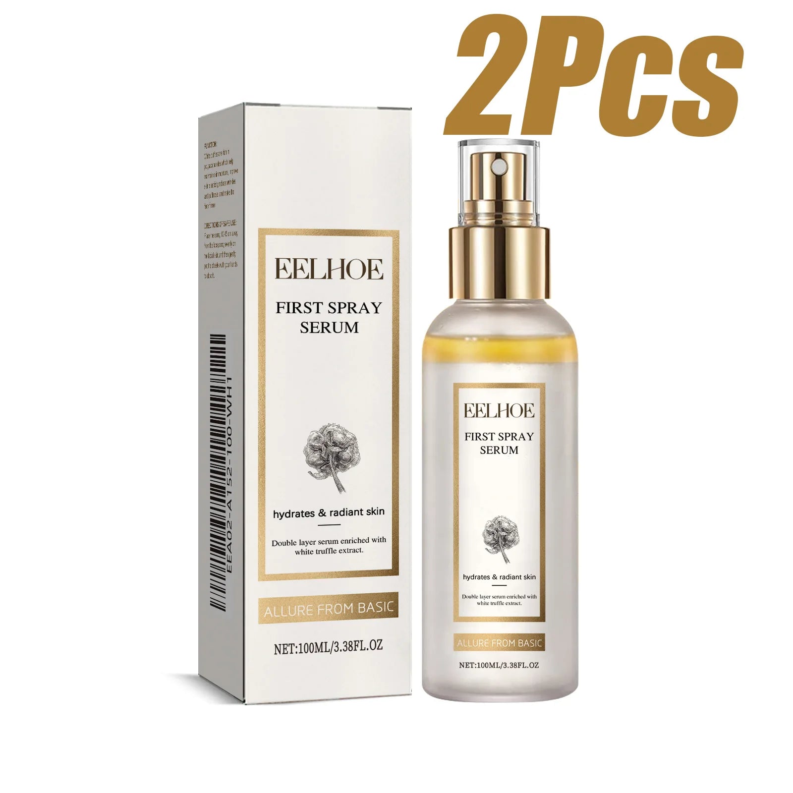 EELHOE White Truffle Face Mist – Hydrating Brightening Spray Hydrating Face Mist Zpaxo 2 x 100ml Boxed