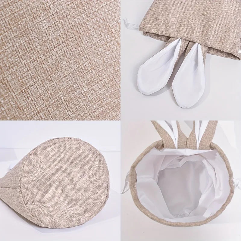Personalized Easter Drawstring Bag Custom Name Bunny Basket Egg Hunt
