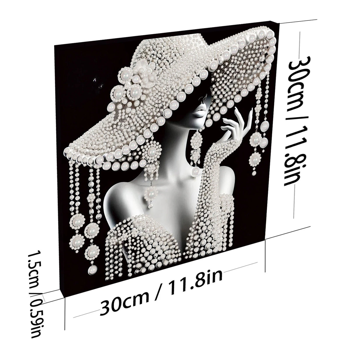 DIY Ladies Pearl Diamond Painting Gem Art 30x30cm Dots Paintings Zpaxo lady-4
