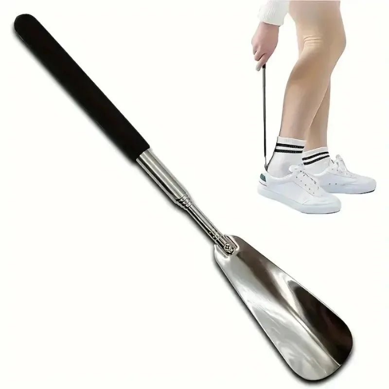 Retractable Stainless Steel Shoe Horn | Long Handle for Elderly Retractable Shoe Horn Zpaxo