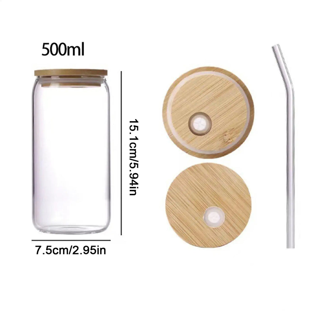 Bow Shape Glass Cup Lid Straw Cute Aesthetic Drinkware Iced Coffee