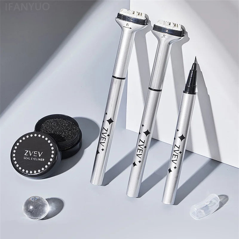 Waterproof Lower Eyelash Stamp Set Quick Dry Portable 0.01mm Tip Eye Liner Lower Lash Stamp with Ink False Eyelashes Accessories Zpaxo