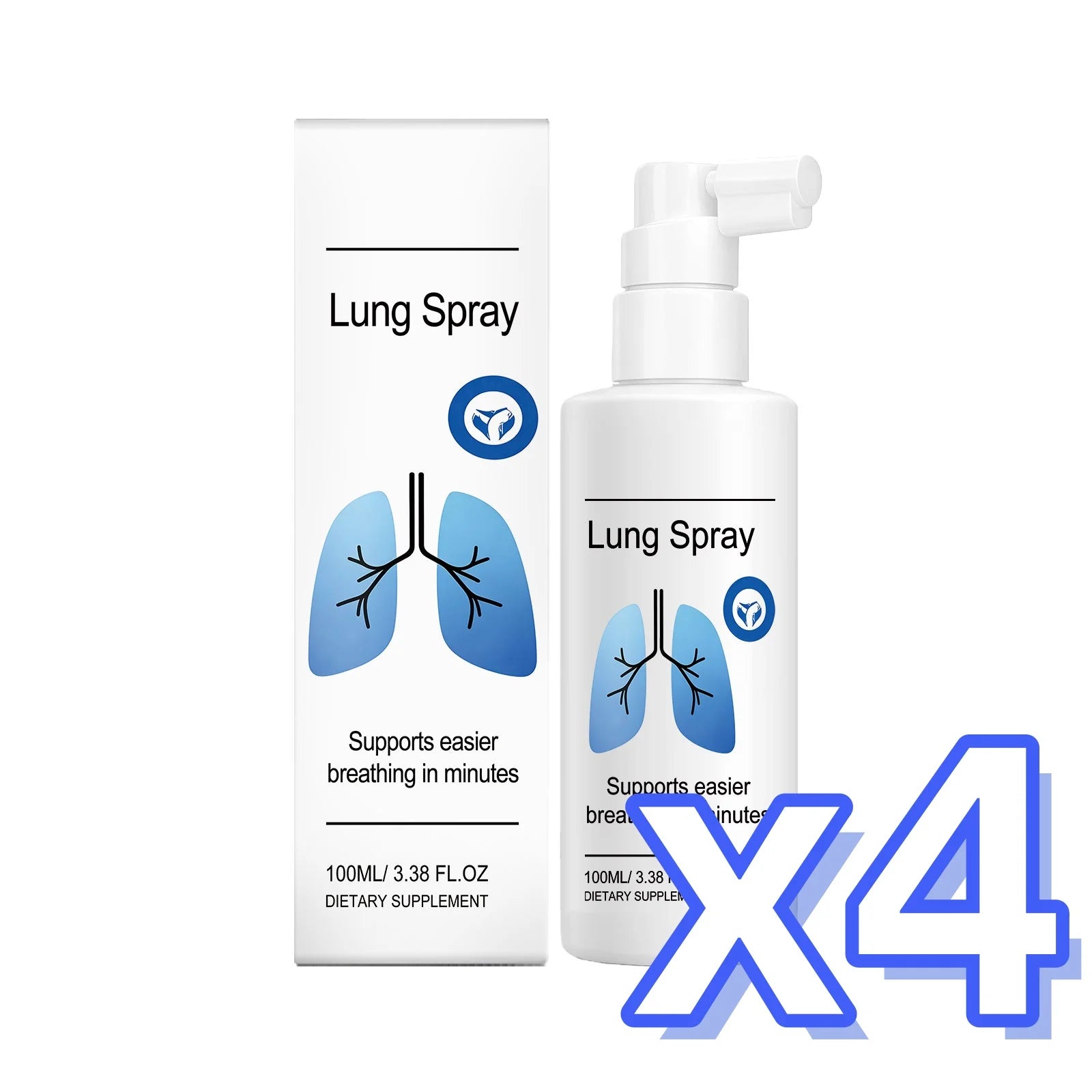 Organic Herbal Lung Cleansing Spray | Mucus & Throat Relief Herbal Throat Spray Zpaxo 100ml boxed x 4