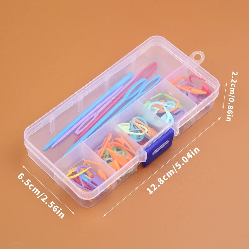 61pcs Multicolor Plastic Resin Small Clips Knitting Crochet Markers Locking Stitch Needle Clip Marking Rings DIY Sewing Tool Zpaxo