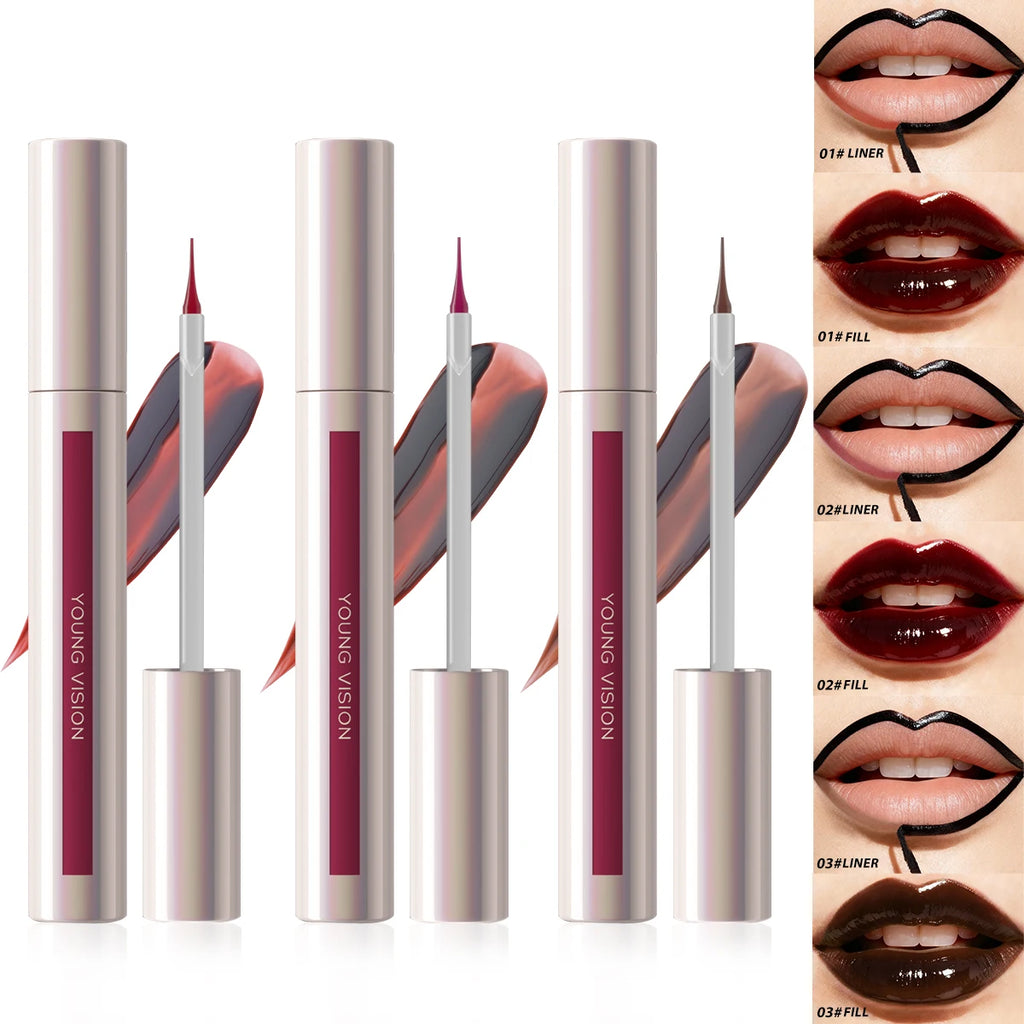 Tear-Off Lip Liner Peel-Off Lip Liner Matte Smudge-Free Hook & Loop Lip Pencil Makeup Pencil Zpaxo