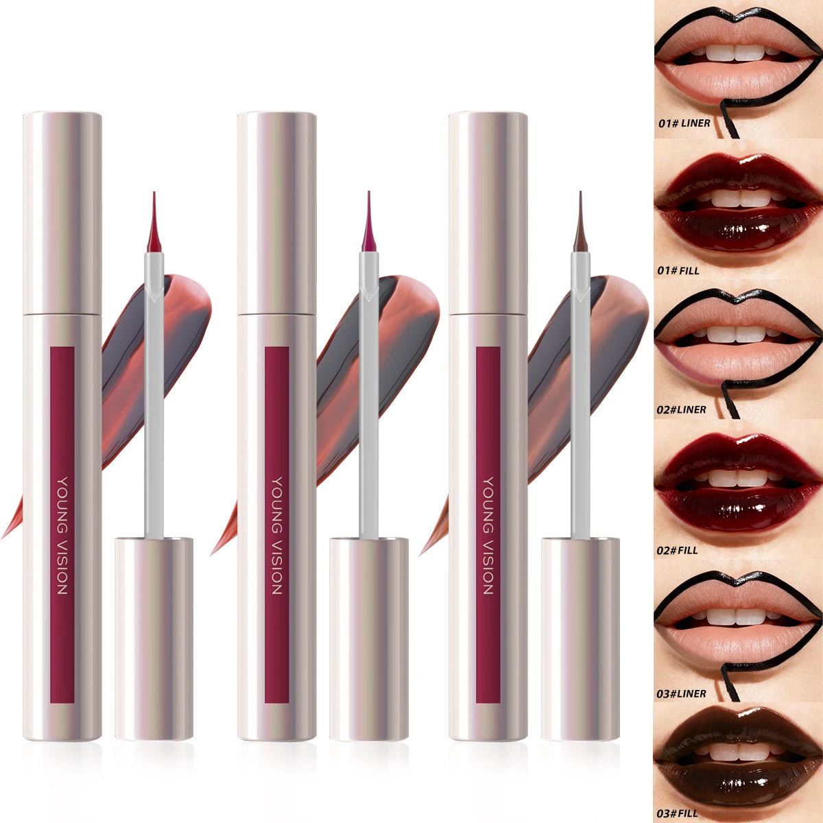 Tear-Off Lip Liner Peel-Off Lip Liner Matte Smudge-Free Hook & Loop Lip Pencil Makeup Pencil Zpaxo