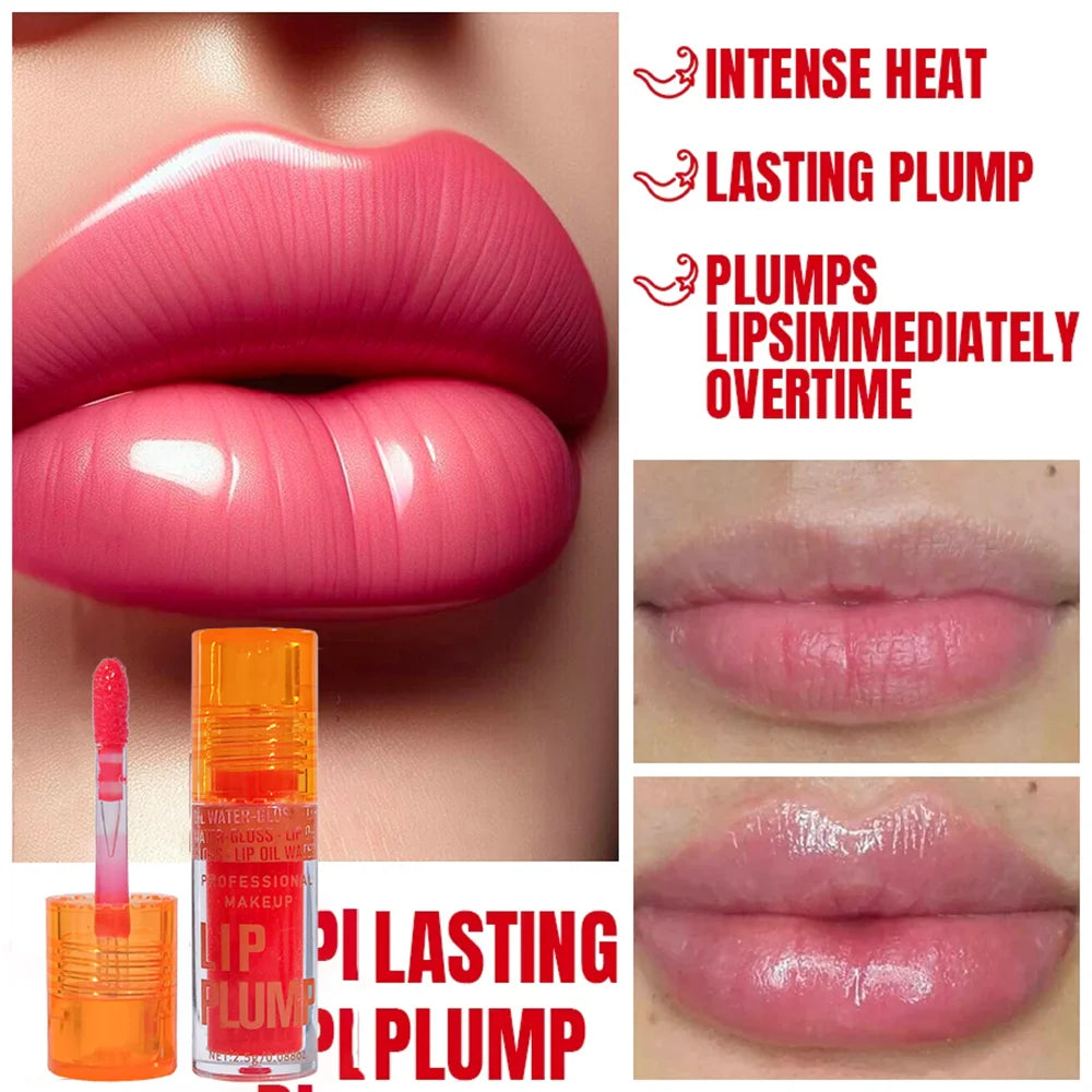 Cherry Plump Lip Oil – Moisturizing Lip Gloss Serum, Long-Lasting Waterproof Volume & Shine, Non-Sticky, Unisex, Holiday Makeup Zpaxo