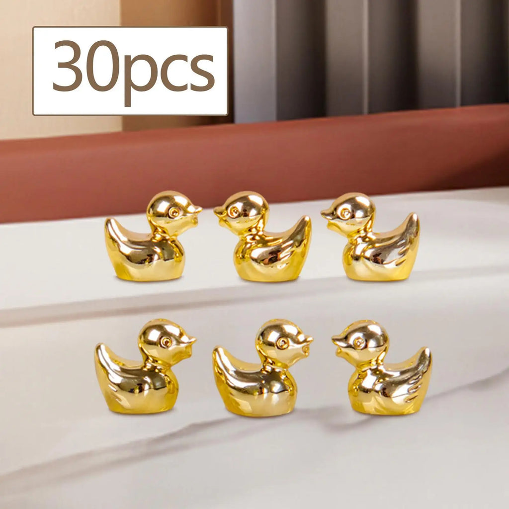 Cute Gold Duck Resin Figurine Small Animal Sculpture Decorative Fairy Zpaxo
