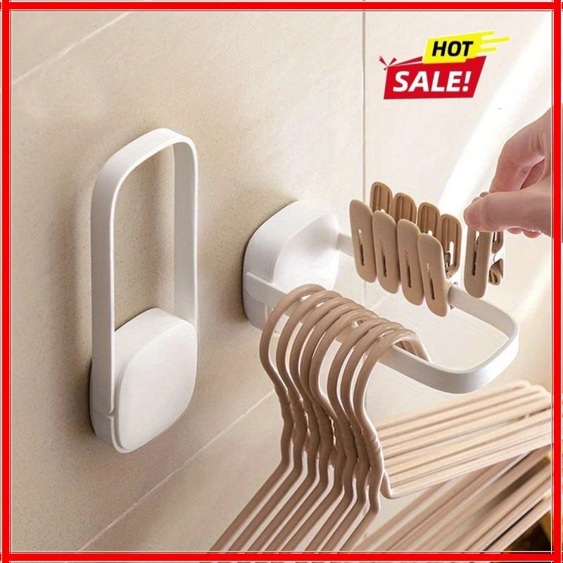 2PCS Non-Perforated Multi-Functional Balcony Folding Pants Rack Hanger Storage Tool with Sorting Hooks Space-Saving Organizer Zpaxo
