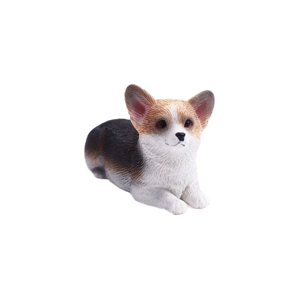Auto Decoration Dog Doll Children's Resin Figures Mini Animal Car Zpaxo black 4