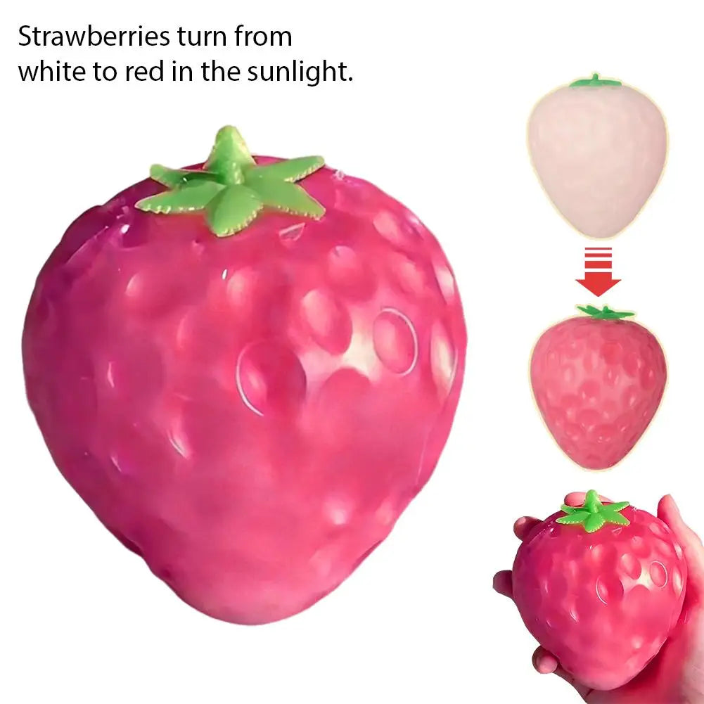 NEW Stress Relief Squeeze Toy for Adults, Color-Changing Fruit Ball Strawberry & Mango Slow Rebound De-Stress Toy, Creative Gift Zpaxo B