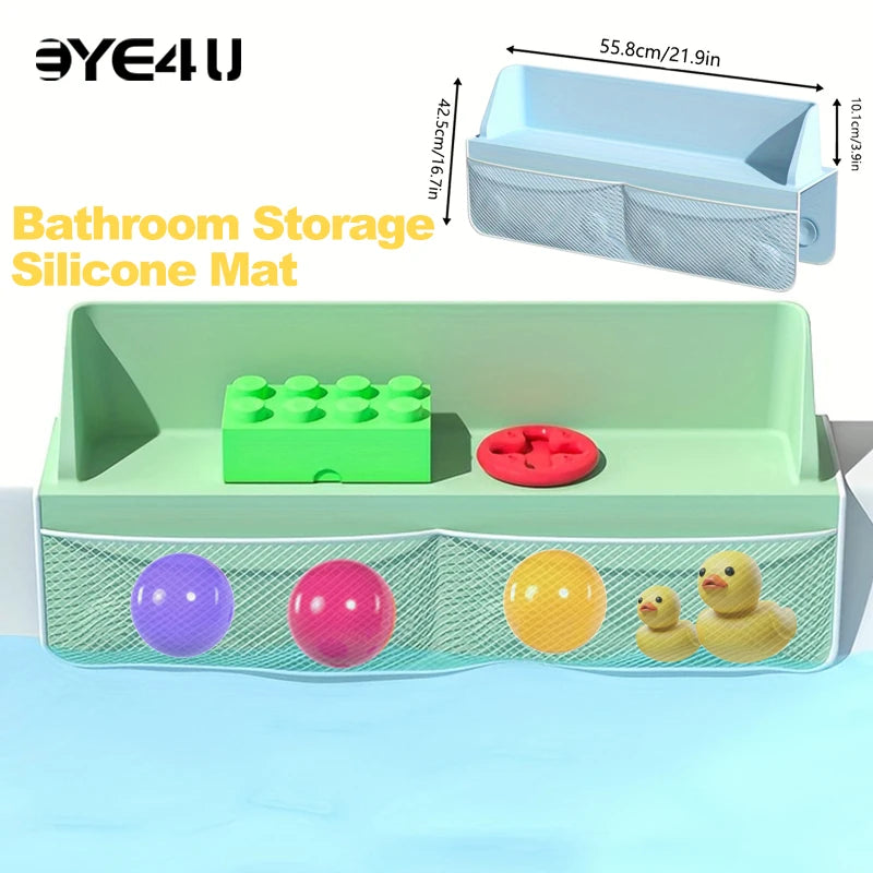 Bathtub Storage Rack Children Water Toys Silicone Storage Rack Bathroom Toiletries Storage Rack With Strong Suction Cups Zpaxo