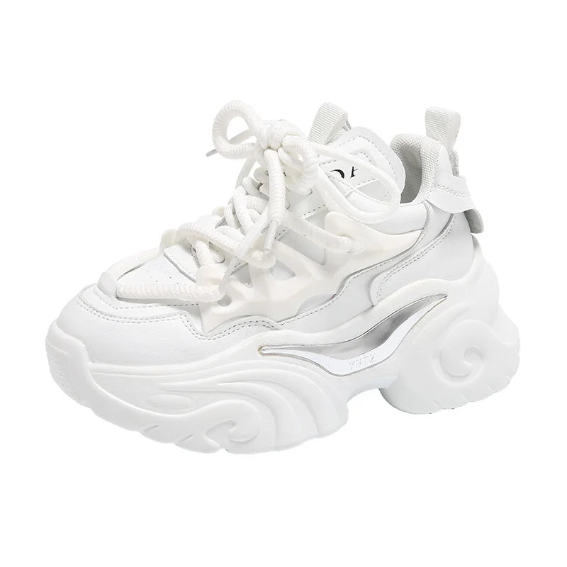 Spring Autumn Women Platform Sneakers Chunky Shoes Sport Vulcanized Zpaxo WHITE 39 CN