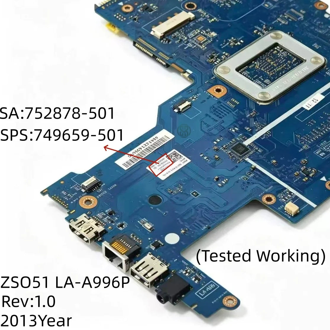 LA-A996P Laptop Motherboard SPS 749659-501 752878-501 HP 15-G 250 G3