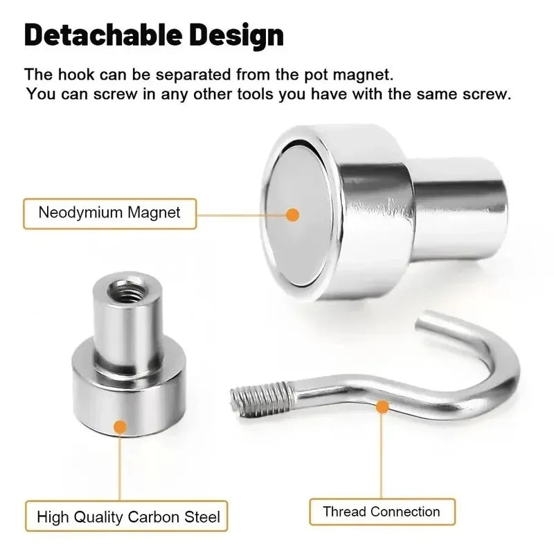 Heavy Duty Magnetic Hooks – NdFeB Wall-Mount Hangers 3/12/18 Pack