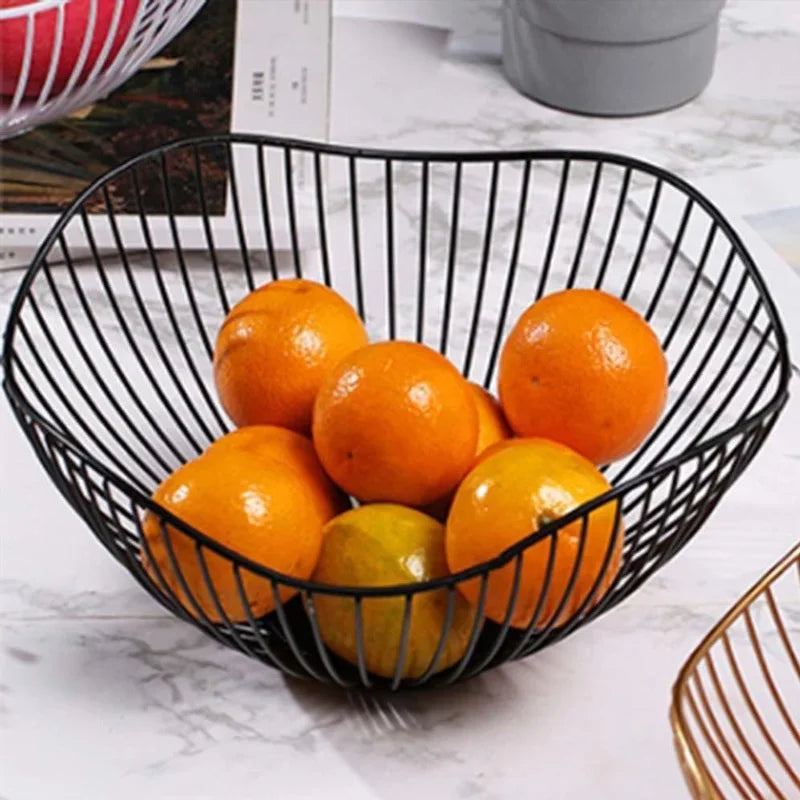 Metal Wire Fruit Basket – Iron Kitchen Storage Bowl Fruit Storage Basket Zpaxo