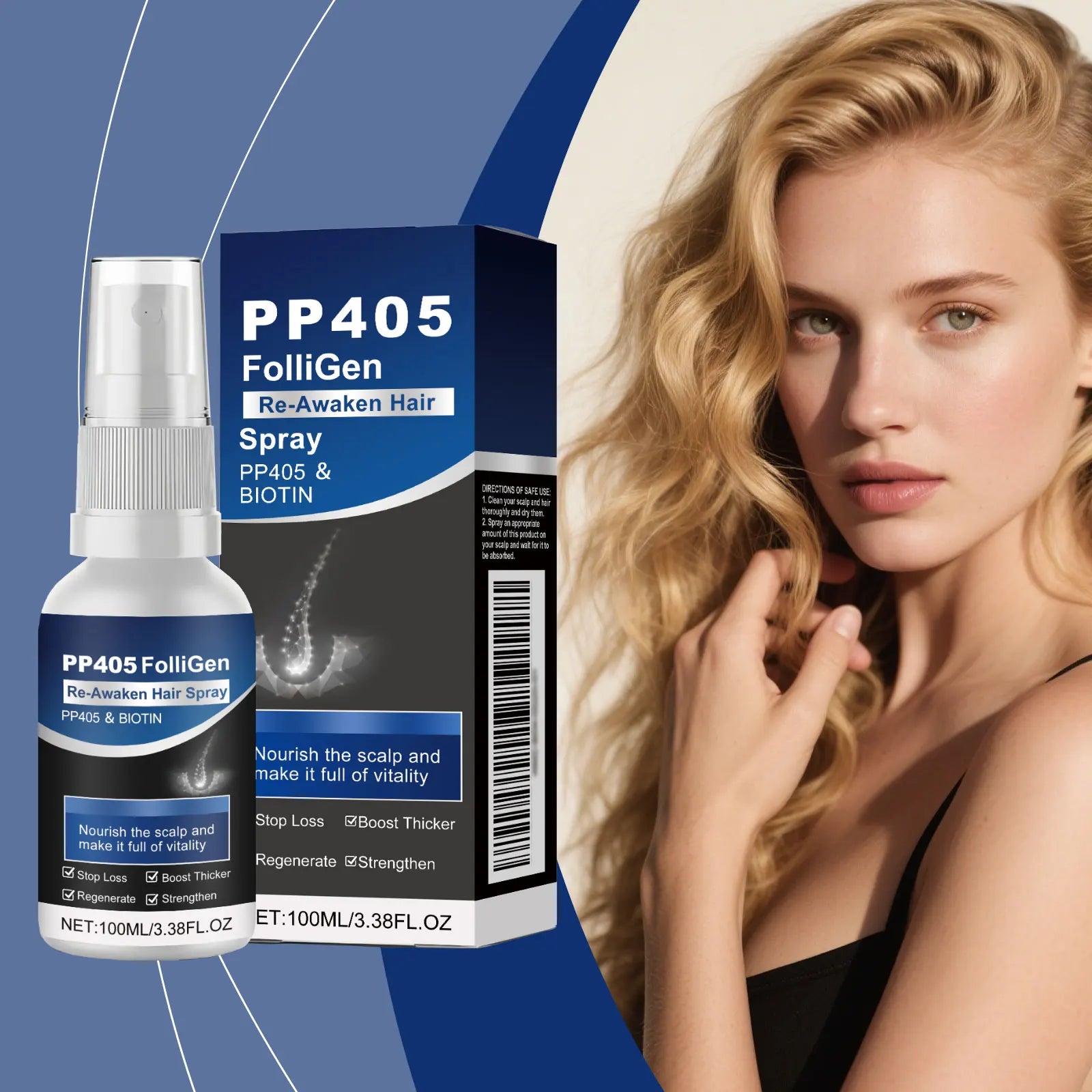 Hair nourishing spray strengthens hair, nourishes hair follicles, improves hair quality, plump and shiny daily hair care Zpaxo