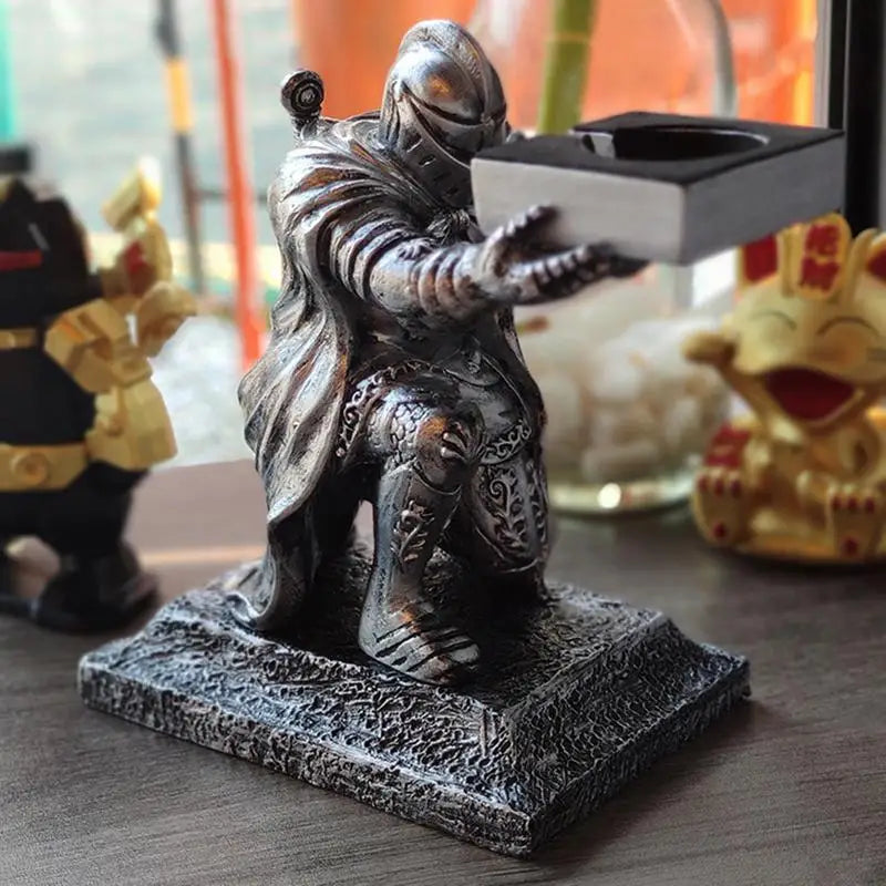 Watch Stand Charging Dock for Apple Watch, Cartoon Charging Desktop Bracket Smartwatch Holder Black Warrior Figurine Support Zpaxo