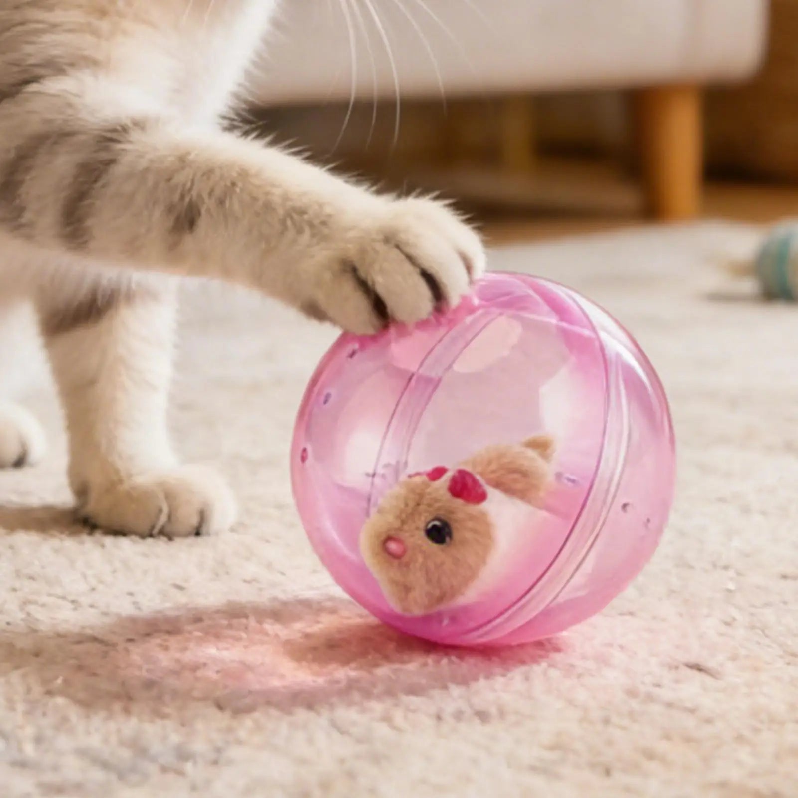Rolling Hamster-Active Ball Electric Rabbits-Hamster Rolling Ball Transparent Small Pets Exercise Toy Electric Rolling Ball Zpaxo