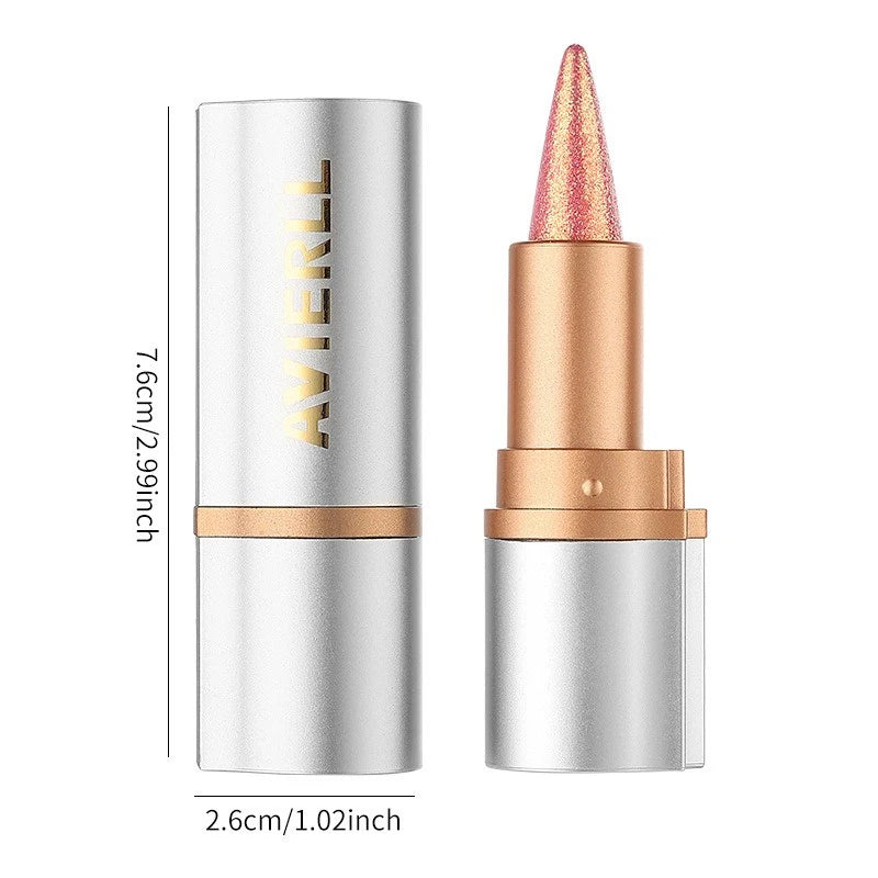 8 Colors Tapered Glitter Shiny Metallic Lipstick Pearlescent Lip Tint Lipliner Lasting Waterproof Easy Color Diamond Lipstick Zpaxo