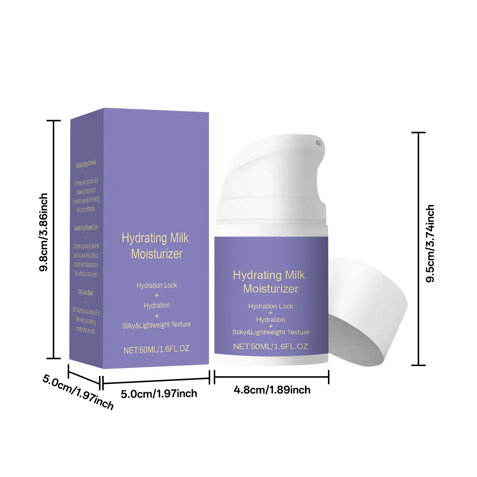 Hydrating Milk Moisturizer 50ml for All Skin Types Lightweight Non-Greasy Daily Face Balm with Shea Butter and Glycerin Zpaxo