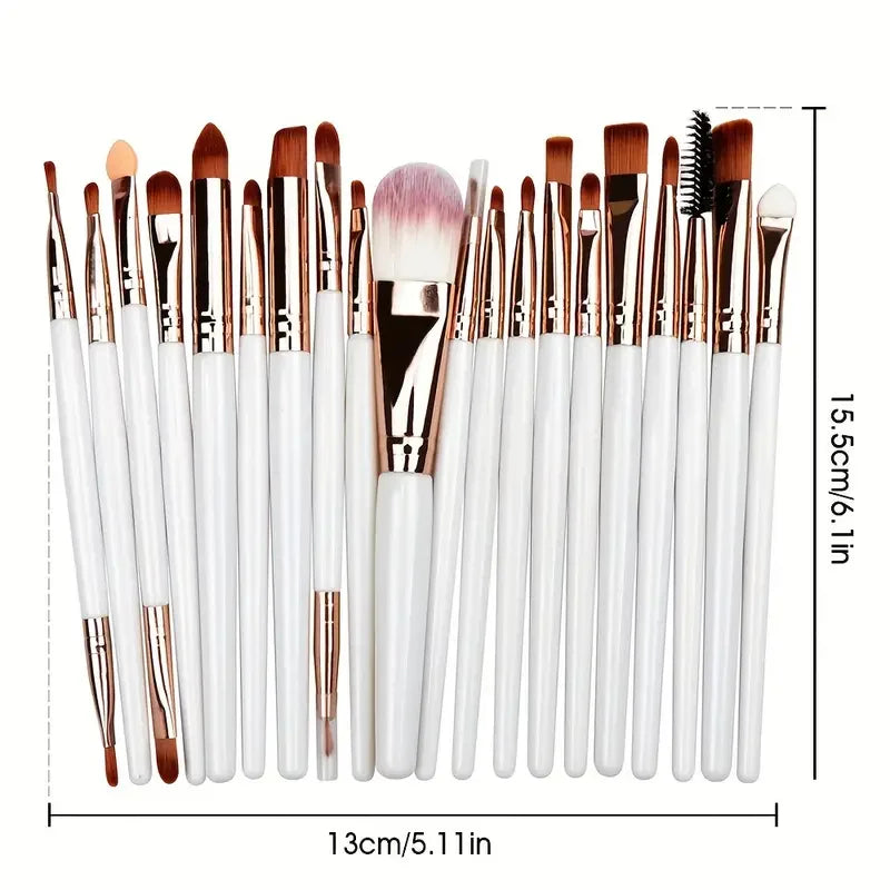20 Eye Makeup Brushes Full Shadow Tools Popular Eyeliner Brush