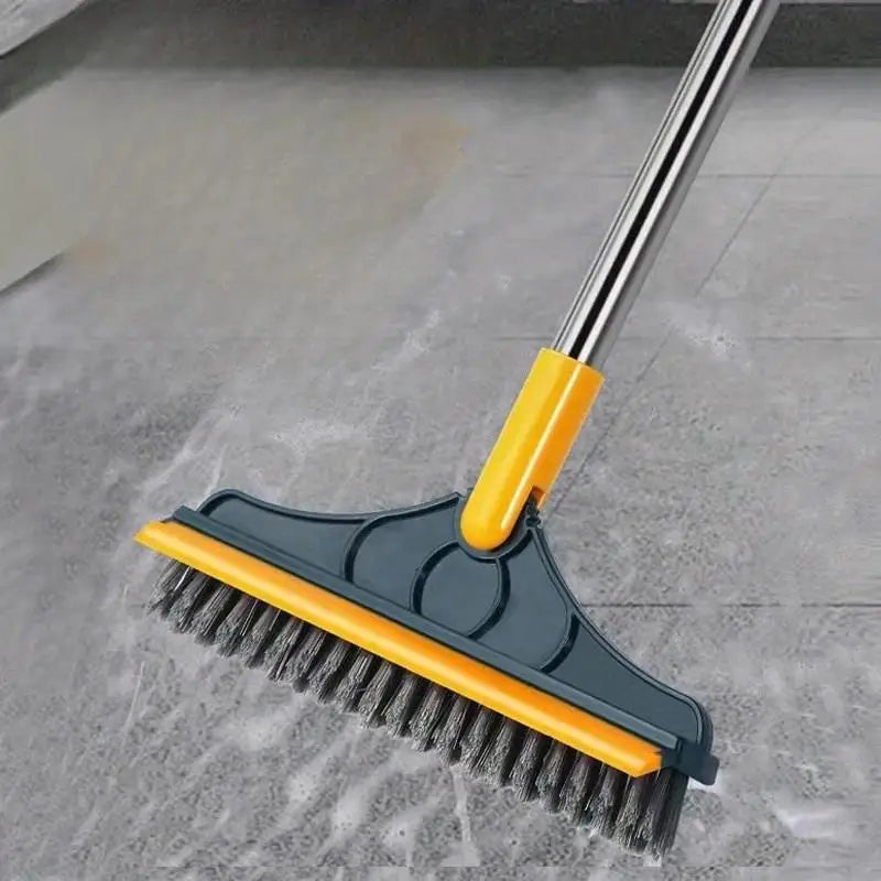 Adjustable long handle bathroom brush with inclined bristles and glass scrubber-suitable for toilets, showers hotels. Zpaxo 1set
