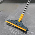Adjustable long handle bathroom brush with inclined bristles and glass scrubber-suitable for toilets, showers hotels. Zpaxo 1set
