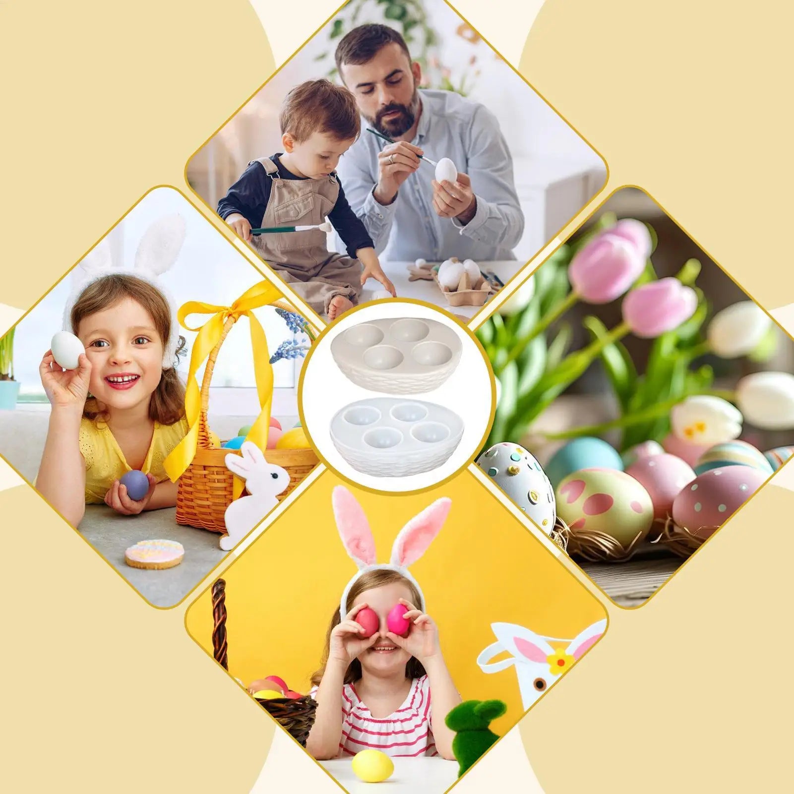 Easter Silicone Mold Egg Storage Tray Mould Holder Container Fridge