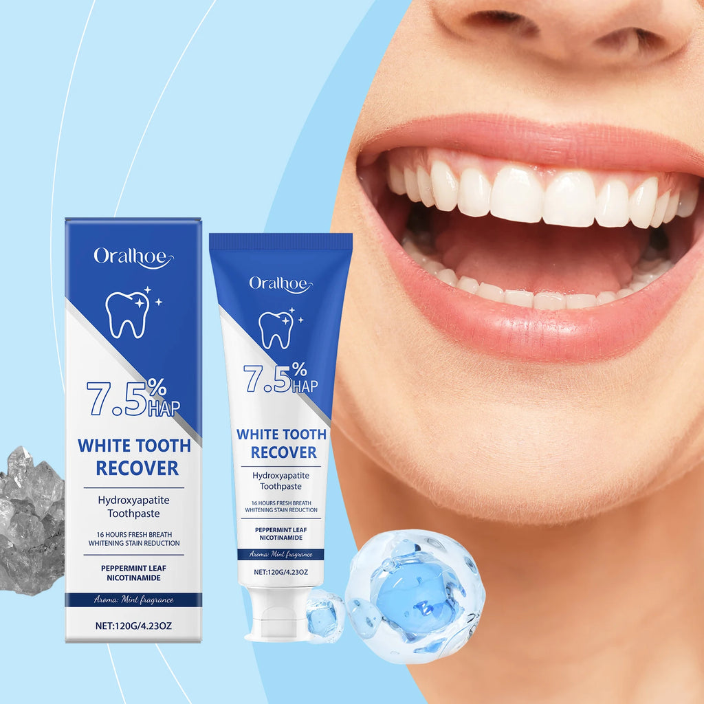 Hydroxyapatite Whitening Toothpaste - Stain Removal, Enamel Care, Fresh Breath, Plaque Control, Gentle Mint For Daily Use Zpaxo