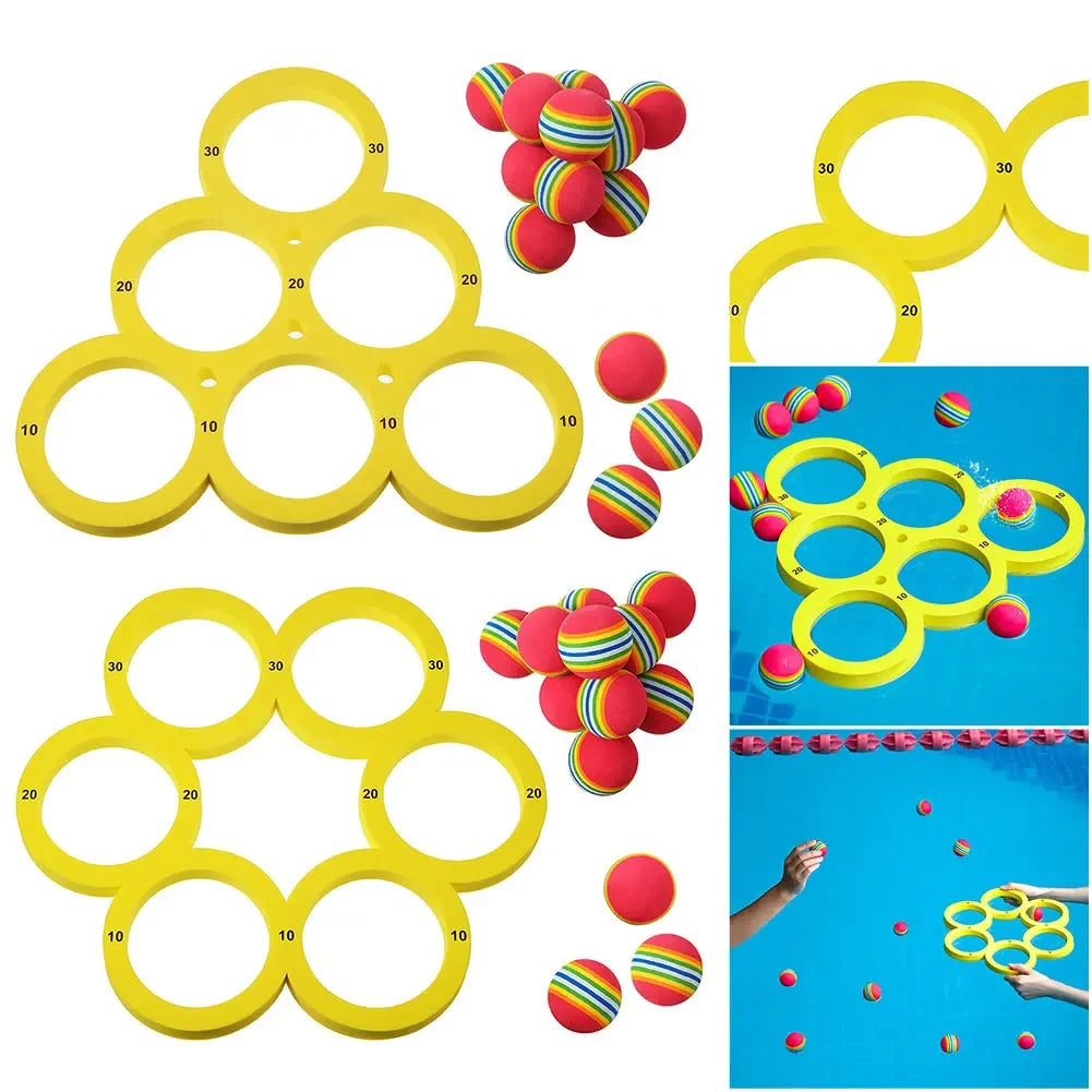 Fun Splash Water Sports Floating Pool Game Toy 10 Rainbow Balls