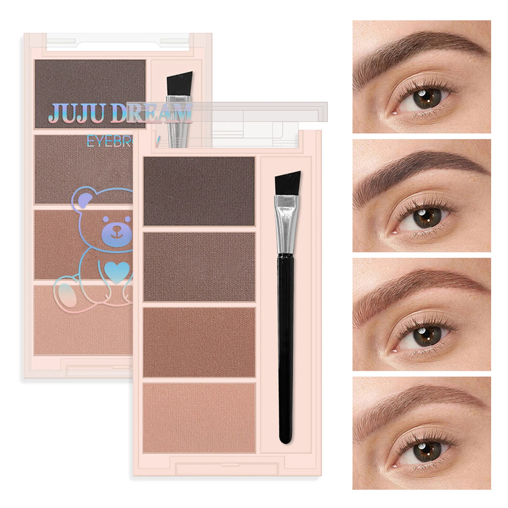 4-color Eyebrow Powder Palette With Eyebrow Brush - Natural Long-Lasting Eyebrow Powder Eyebrow Shape Waterproof and Sweat-proof Zpaxo