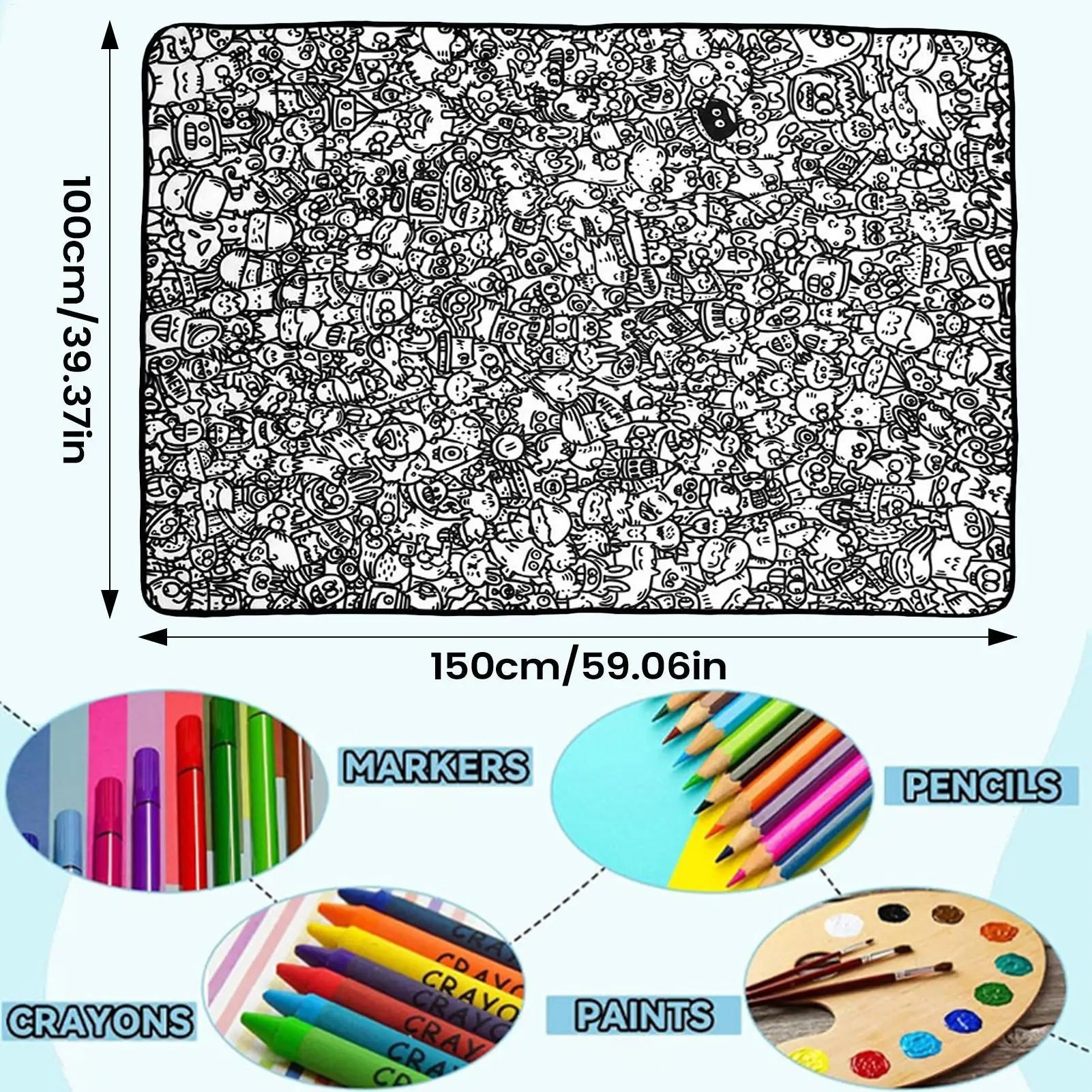 Coloring Blanket DIY Washable Sofa Throws Art Craft Kids Families