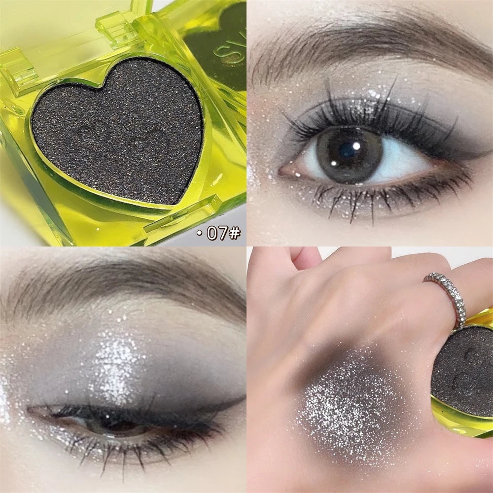 Single Color Glitter Eyeshadow Palette Pigmented Black White Shimmer Matte Brown Contour Powder Highlighter Glow Colorful Plate Zpaxo 07
