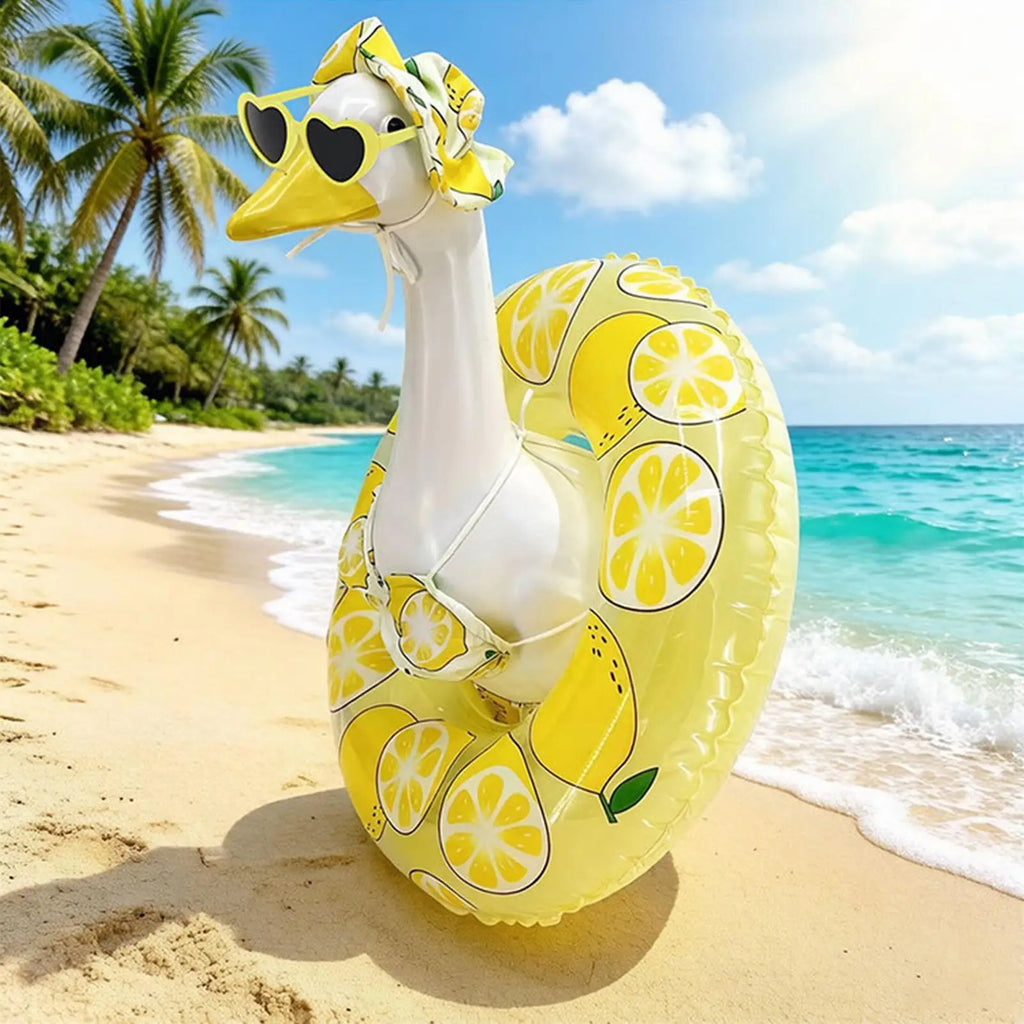 Hawaiian Porch Goose Outfits Tropical Costume Cute Waterproof Duck Swimsuit Goose Statue Clothes Costume For Garden Porch Lawn Zpaxo