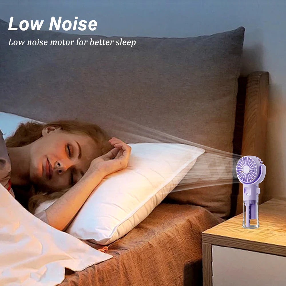 Portable Handheld Fan Humidifier USB Rechargeable Outdoor Camping