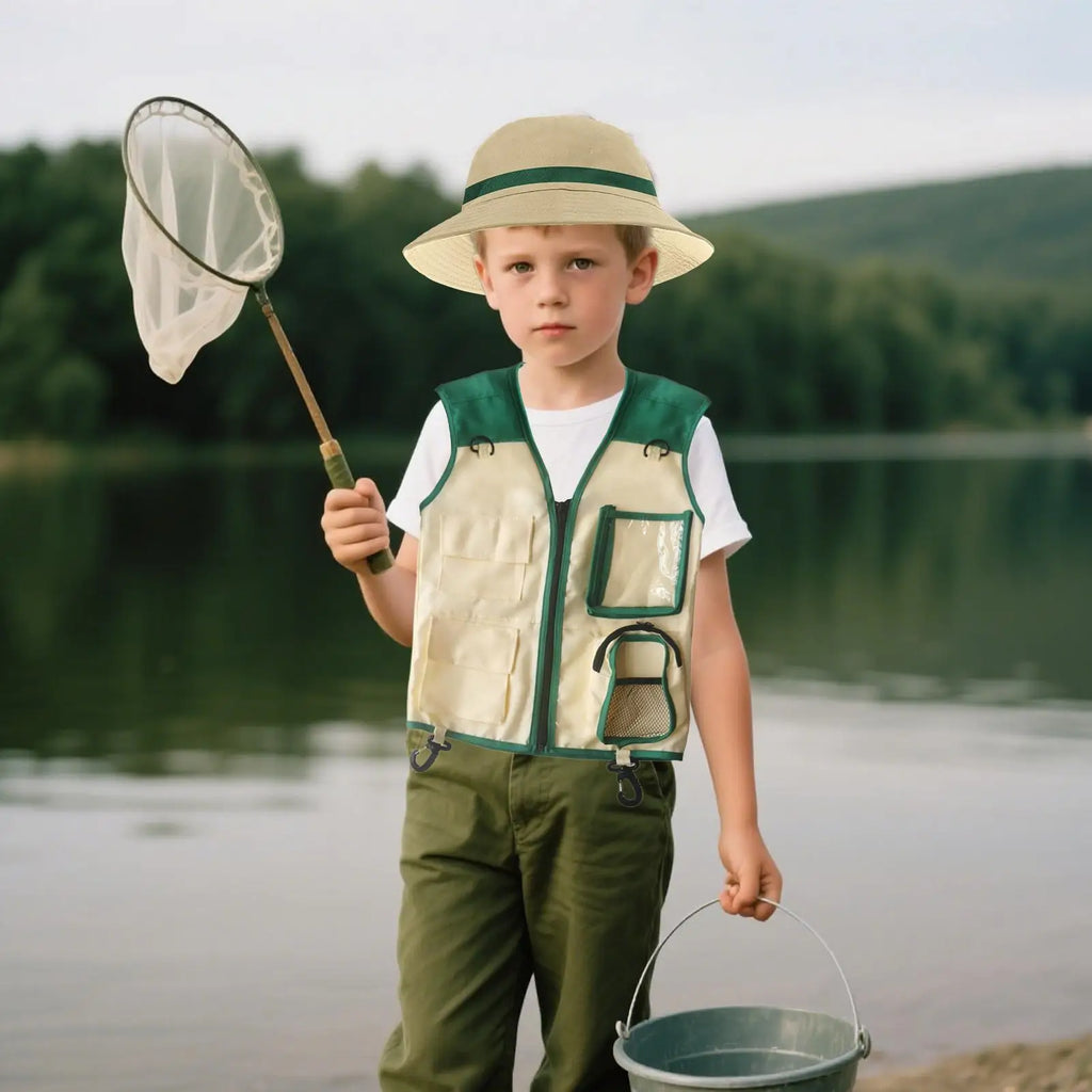 Kids Explorer Vest And Hat Outdoor Exploration Set Creative Vest And Hat Explorer Gear For Camping Hiking Beach Jungle Picnic Zpaxo