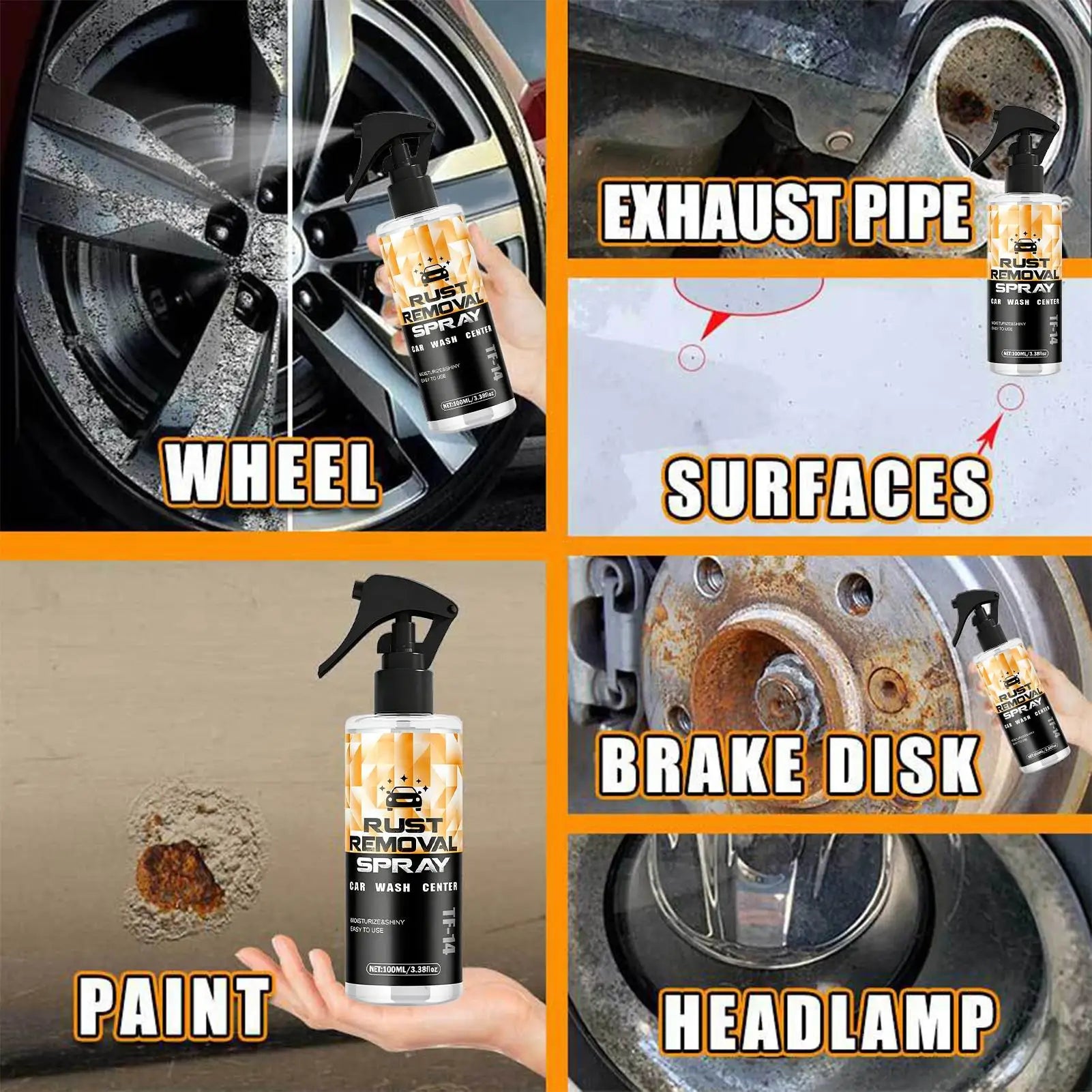 Rust Remover Spray Metal Powerful Long Lasting Deep Cleaning