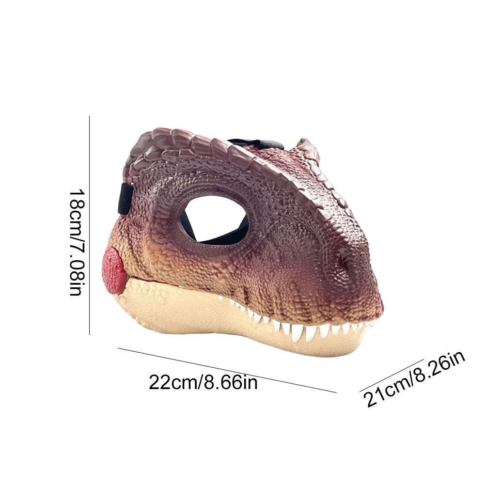 Dinosaur Head Face Mask Scream 3D Lifelike Headwear Halloween