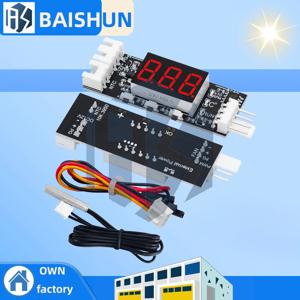 3A DC12V 4-Wire Min Temperature Controller Speed Governor Fan Motor Zpaxo