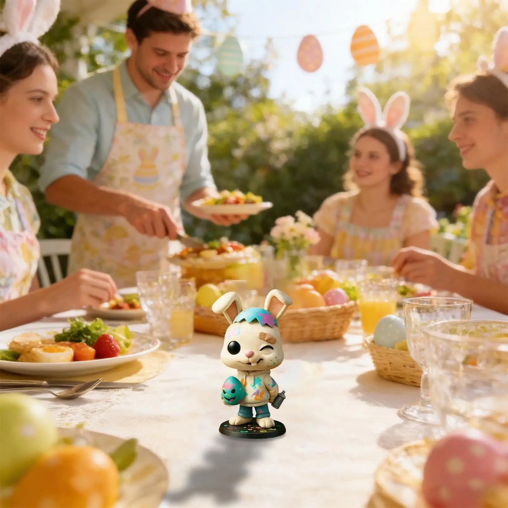 Easter Bunny Statue Seasonal Decoration Small Holiday Sculpture