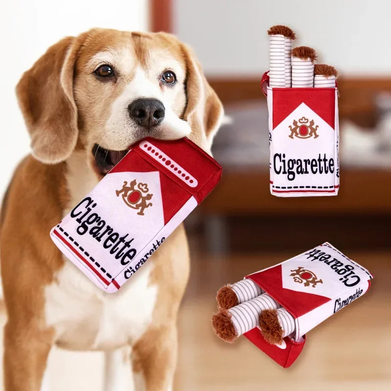 Funny Interactive Plush Dog Toy Creative Cigarette Design Giggling Chewing Toy for Playtime Perfect Gift for Dogs Zpaxo