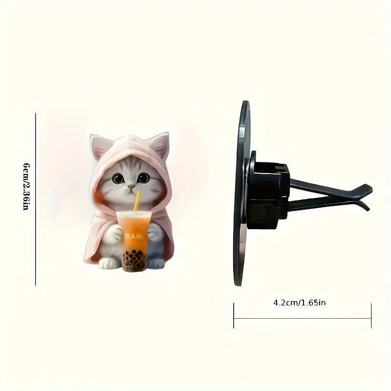 Cute cat acrylic car aromatherapy, long-lasting fragrance, vent clip, decorative and aromatherapy Zpaxo